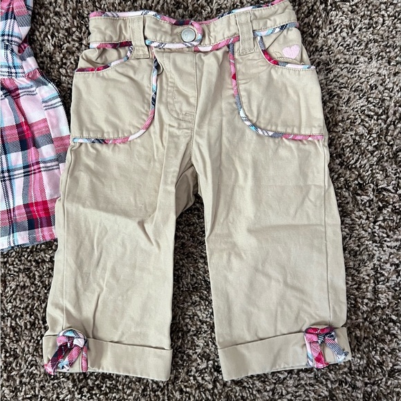 Gymboree pink and blue plaid pant outfit - Picture 5 of 6